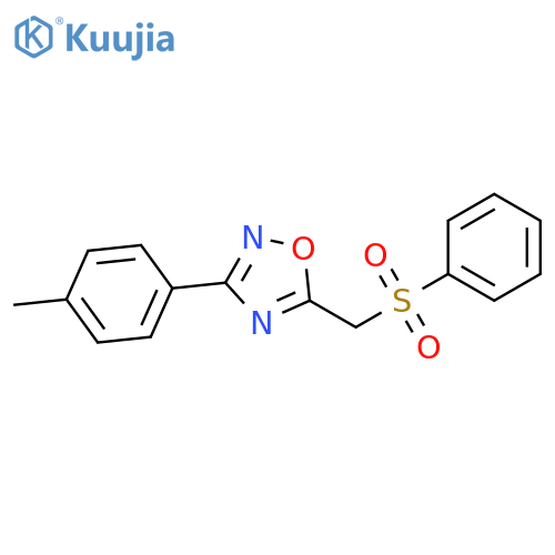 5-[(benzenesulfonyl)methyl]-3-(4-methylphenyl)-1,2,4-oxadiazole structure