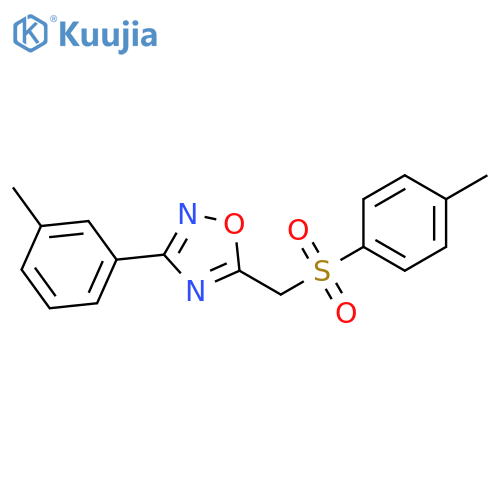 5-[(4-methylbenzenesulfonyl)methyl]-3-(3-methylphenyl)-1,2,4-oxadiazole structure