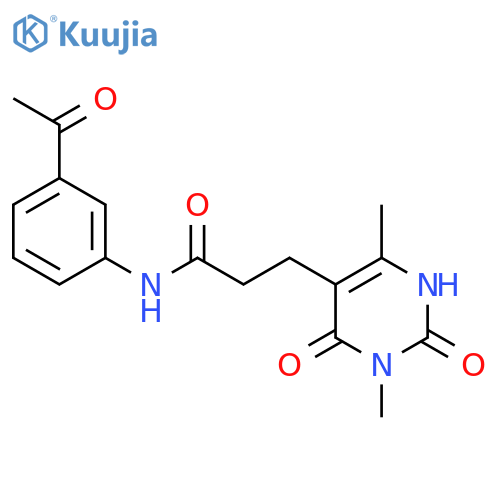 N-(3-Acetylphenyl)-1,2,3,6-tetrahydro-1,4-dimethyl-2,6-dioxo-5-pyrimidinepropanamide structure