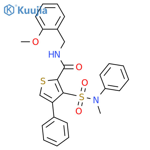 N-[(2-methoxyphenyl)methyl]-3-[methyl(phenyl)sulfamoyl]-4-phenylthiophene-2-carboxamide structure
