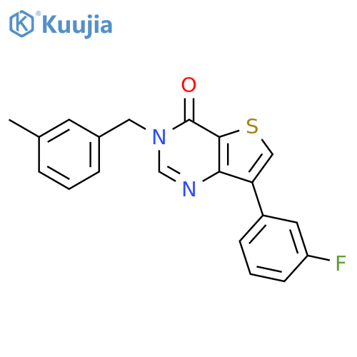 7-(3-fluorophenyl)-3-[(3-methylphenyl)methyl]-3H,4H-thieno[3,2-d]pyrimidin-4-one structure