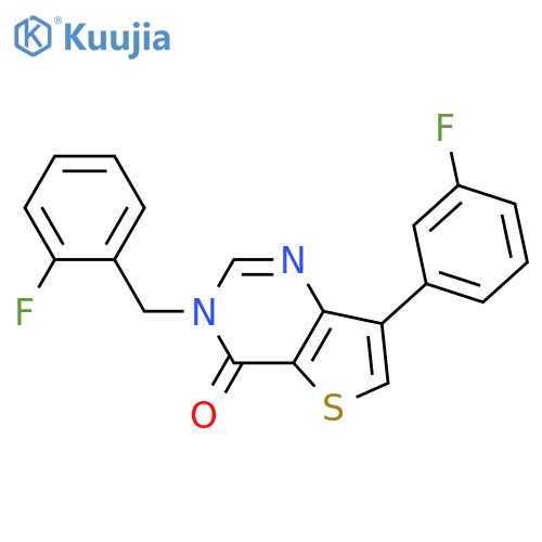 7-(3-fluorophenyl)-3-[(2-fluorophenyl)methyl]-3H,4H-thieno[3,2-d]pyrimidin-4-one structure