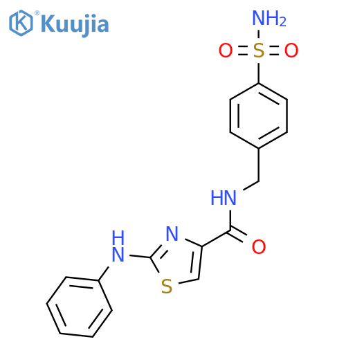 2-(phenylamino)-N-[(4-sulfamoylphenyl)methyl]-1,3-thiazole-4-carboxamide structure