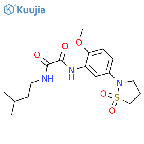 N'-[5-(1,1-dioxo-1lambda6,2-thiazolidin-2-yl)-2-methoxyphenyl]-N-(3-methylbutyl)ethanediamide structure