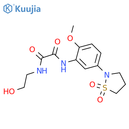 N'-[5-(1,1-dioxo-1lambda6,2-thiazolidin-2-yl)-2-methoxyphenyl]-N-(2-hydroxyethyl)ethanediamide structure