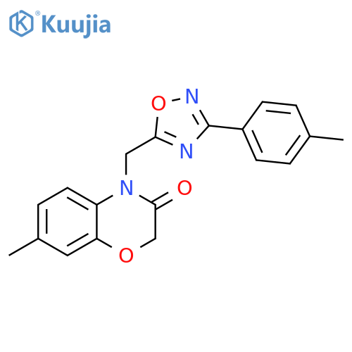 7-methyl-4-{[3-(4-methylphenyl)-1,2,4-oxadiazol-5-yl]methyl}-3,4-dihydro-2H-1,4-benzoxazin-3-one structure