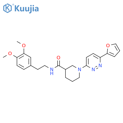 N-2-(3,4-dimethoxyphenyl)ethyl-1-6-(furan-2-yl)pyridazin-3-ylpiperidine-3-carboxamide structure