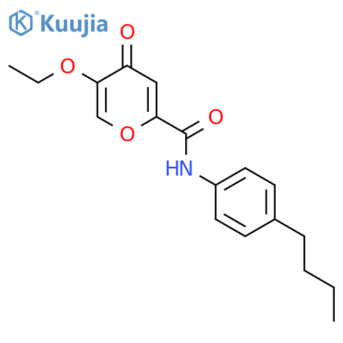 N-(4-butylphenyl)-5-ethoxy-4-oxo-4H-pyran-2-carboxamide structure