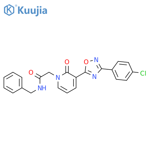 N-benzyl-2-{3-[3-(4-chlorophenyl)-1,2,4-oxadiazol-5-yl]-2-oxo-1,2-dihydropyridin-1-yl}acetamide structure