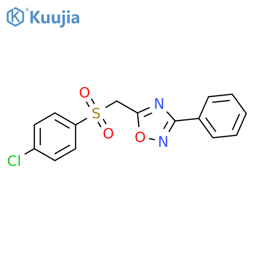 5-[(4-chlorobenzenesulfonyl)methyl]-3-phenyl-1,2,4-oxadiazole structure
