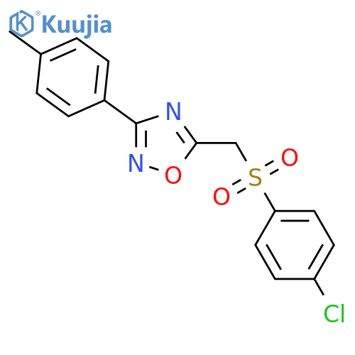 5-[(4-chlorobenzenesulfonyl)methyl]-3-(4-methylphenyl)-1,2,4-oxadiazole structure