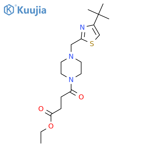 ethyl 4-{4-(4-tert-butyl-1,3-thiazol-2-yl)methylpiperazin-1-yl}-4-oxobutanoate structure