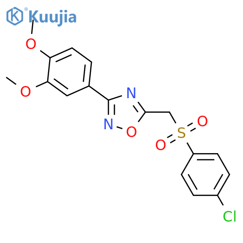 5-[(4-chlorobenzenesulfonyl)methyl]-3-(3,4-dimethoxyphenyl)-1,2,4-oxadiazole structure