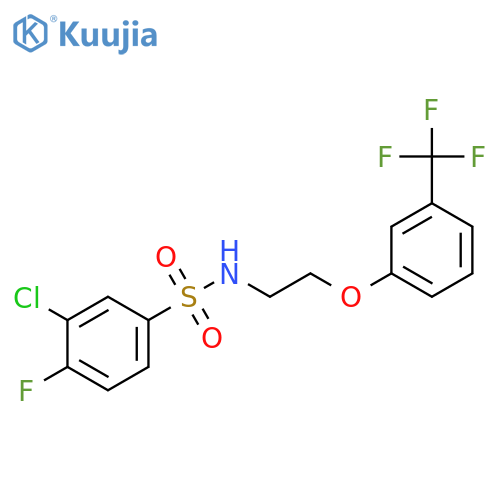 3-chloro-4-fluoro-N-{2-3-(trifluoromethyl)phenoxyethyl}benzene-1-sulfonamide structure