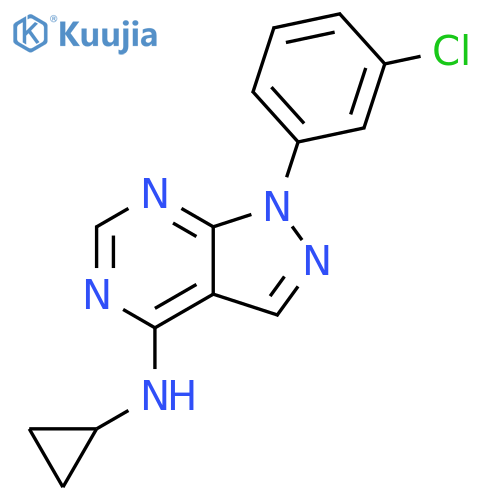 1-(3-chlorophenyl)-N-cyclopropyl-1H-pyrazolo3,4-dpyrimidin-4-amine structure