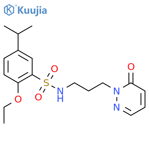 2-ethoxy-N-3-(6-oxo-1,6-dihydropyridazin-1-yl)propyl-5-(propan-2-yl)benzene-1-sulfonamide structure