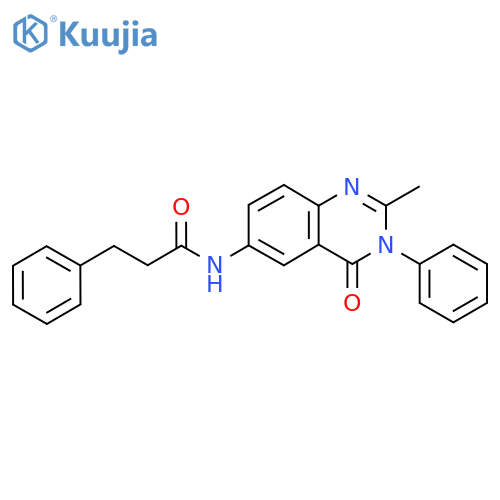 N-(2-methyl-4-oxo-3-phenyl-3,4-dihydroquinazolin-6-yl)-3-phenylpropanamide structure