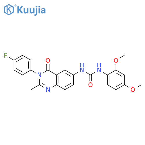 1-(2,4-dimethoxyphenyl)-3-[3-(4-fluorophenyl)-2-methyl-4-oxo-3,4-dihydroquinazolin-6-yl]urea structure