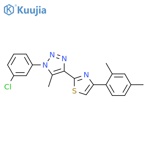 1-(3-chlorophenyl)-4-[4-(2,4-dimethylphenyl)-1,3-thiazol-2-yl]-5-methyl-1H-1,2,3-triazole structure