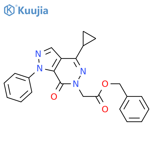 benzyl 2-{4-cyclopropyl-7-oxo-1-phenyl-1H,6H,7H-pyrazolo3,4-dpyridazin-6-yl}acetate structure