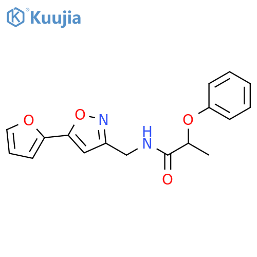 N-{5-(furan-2-yl)-1,2-oxazol-3-ylmethyl}-2-phenoxypropanamide structure