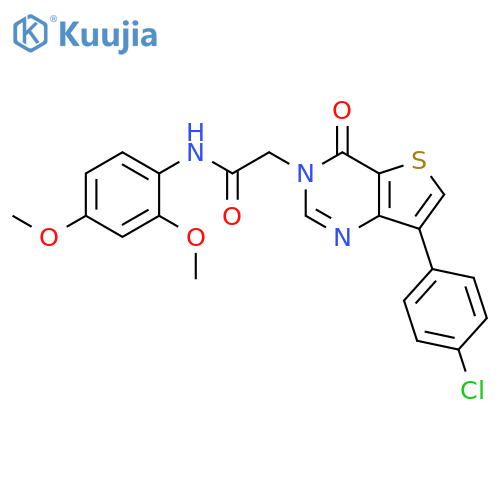 2-[7-(4-chlorophenyl)-4-oxo-3H,4H-thieno[3,2-d]pyrimidin-3-yl]-N-(2,4-dimethoxyphenyl)acetamide structure