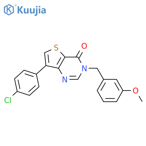 7-(4-chlorophenyl)-3-[(3-methoxyphenyl)methyl]-3H,4H-thieno[3,2-d]pyrimidin-4-one structure