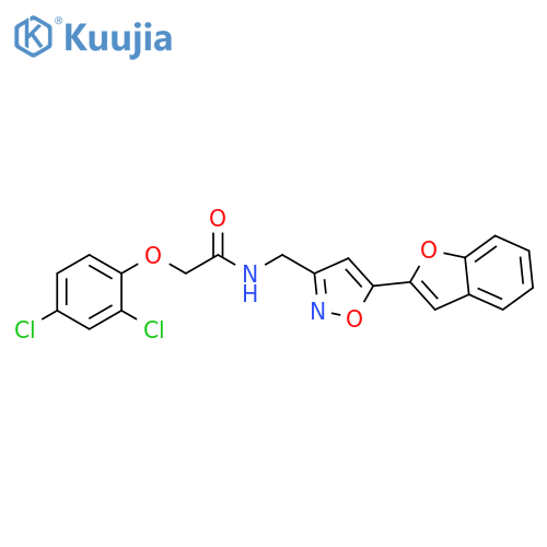 N-{5-(1-benzofuran-2-yl)-1,2-oxazol-3-ylmethyl}-2-(2,4-dichlorophenoxy)acetamide structure