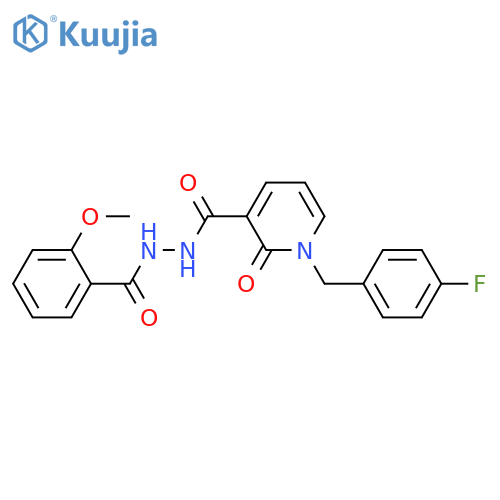 N'-{1-[(4-fluorophenyl)methyl]-2-oxo-1,2-dihydropyridine-3-carbonyl}-2-methoxybenzohydrazide structure
