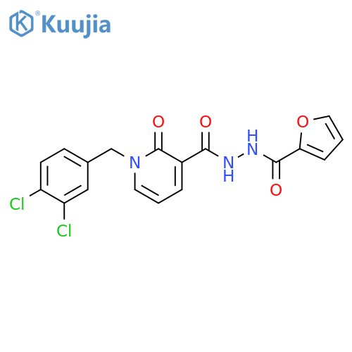 1-[(3,4-dichlorophenyl)methyl]-N'-(furan-2-carbonyl)-2-oxo-1,2-dihydropyridine-3-carbohydrazide structure