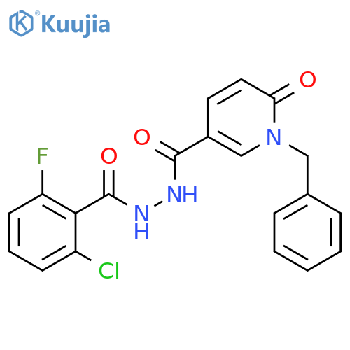 N'-(1-benzyl-6-oxo-1,6-dihydropyridine-3-carbonyl)-2-chloro-6-fluorobenzohydrazide structure