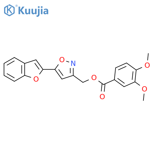 5-(1-benzofuran-2-yl)-1,2-oxazol-3-ylmethyl 3,4-dimethoxybenzoate structure