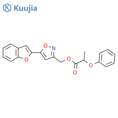 5-(1-benzofuran-2-yl)-1,2-oxazol-3-ylmethyl 2-phenoxypropanoate structure