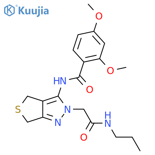 2,4-dimethoxy-N-{2-(propylcarbamoyl)methyl-2H,4H,6H-thieno3,4-cpyrazol-3-yl}benzamide structure