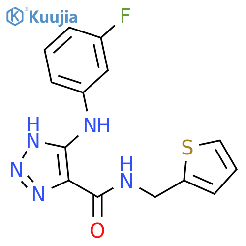 5-[(3-fluorophenyl)amino]-N-[(thiophen-2-yl)methyl]-1H-1,2,3-triazole-4-carboxamide structure