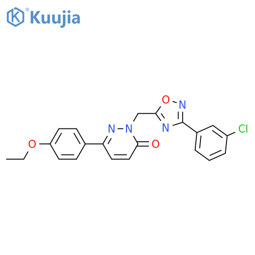 2-{[3-(3-chlorophenyl)-1,2,4-oxadiazol-5-yl]methyl}-6-(4-ethoxyphenyl)-2,3-dihydropyridazin-3-one structure