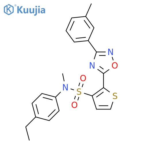 N-(4-ethylphenyl)-N-methyl-2-[3-(3-methylphenyl)-1,2,4-oxadiazol-5-yl]thiophene-3-sulfonamide structure