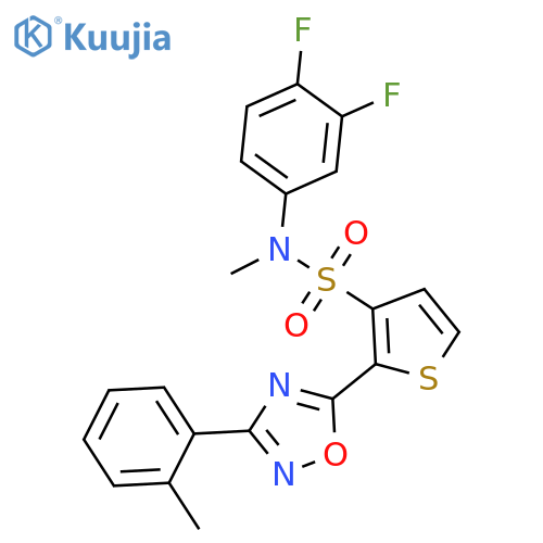 N-(3,4-difluorophenyl)-N-methyl-2-[3-(2-methylphenyl)-1,2,4-oxadiazol-5-yl]thiophene-3-sulfonamide structure
