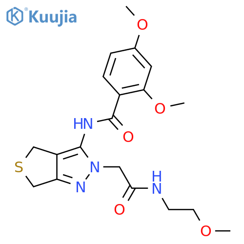 2,4-dimethoxy-N-(2-{(2-methoxyethyl)carbamoylmethyl}-2H,4H,6H-thieno3,4-cpyrazol-3-yl)benzamide structure