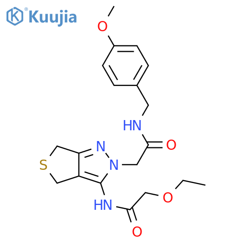 2-ethoxy-N-[2-({[(4-methoxyphenyl)methyl]carbamoyl}methyl)-2H,4H,6H-thieno[3,4-c]pyrazol-3-yl]acetamide structure