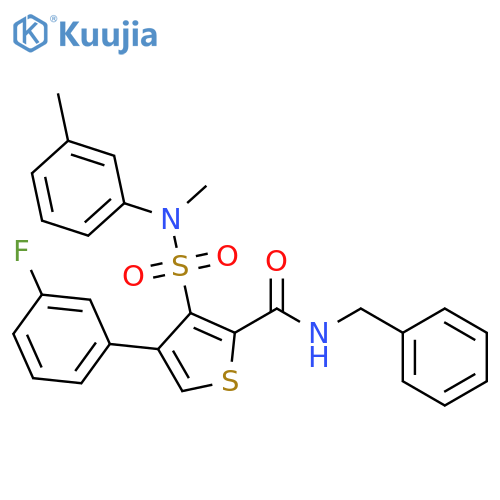 N-benzyl-4-(3-fluorophenyl)-3-[methyl(3-methylphenyl)sulfamoyl]thiophene-2-carboxamide structure