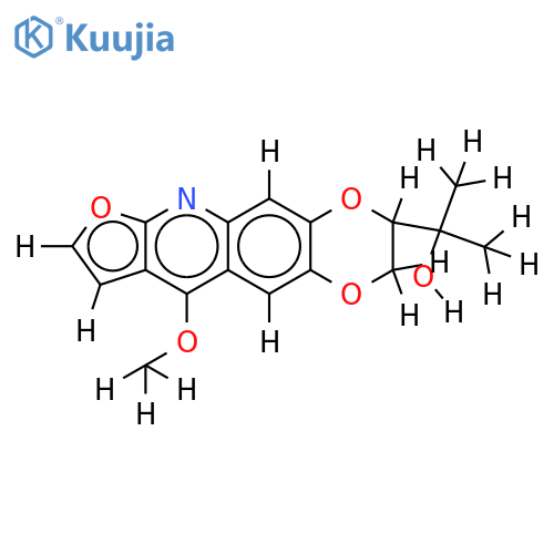 (R)-(+)-6,7-[(3-hydroxyl-3-methylbutane-1,2-dioxy)]-4-methoxyfuran[2,3-b]quinoline structure