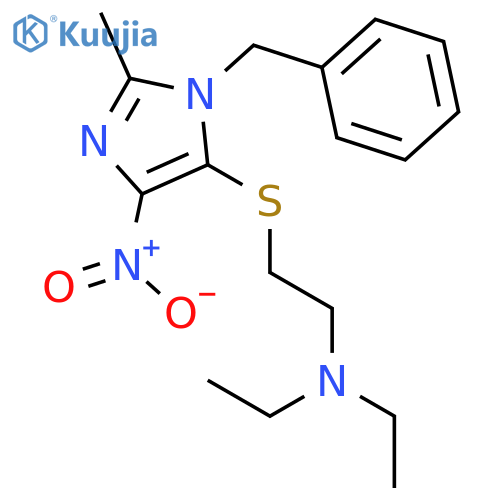Ethanamine,N,N-diethyl-2-[[2-methyl-4-nitro-1-(phenylmethyl)-1H-imidazol-5-yl]thio]- structure
