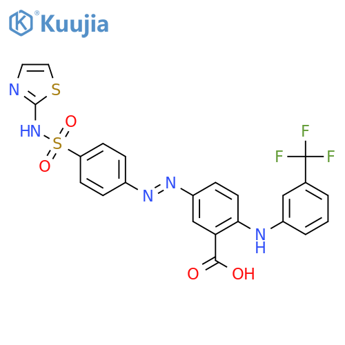 Benzoic acid,5-[2-[4-[(2-thiazolylamino)sulfonyl]phenyl]diazenyl]-2-[[3-(trifluoromethyl)phenyl]amino]- structure