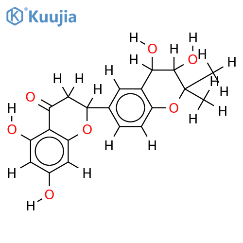 2(S)-5,7-dihydroxy-[2'',2''-(3'',4''-dihydroxy)-dimethylpyrano]-(5'',6'':3',4')flavanone structure