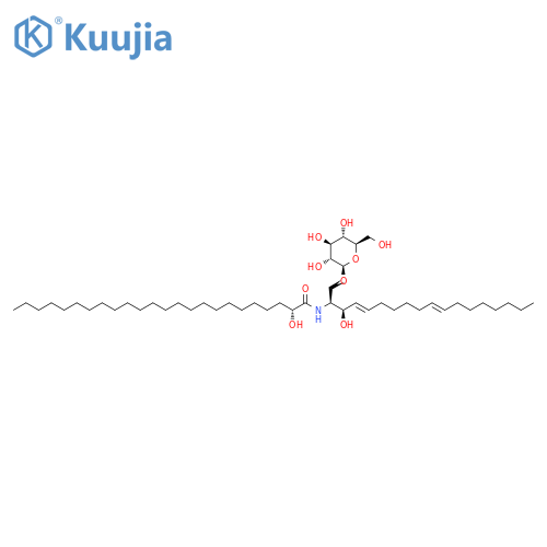 Tetracosanamide,N-[(1S,2R,3E,9E)-1-[(b-D-glucopyranosyloxy)methyl]-2-hydroxy-3,9-heptadecadienyl]-2-hydroxy-,(2R)- (9CI) structure
