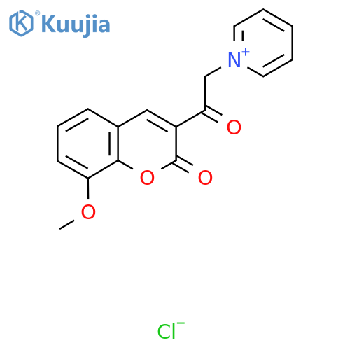1-[2-(8-methoxy-2-oxo-2H-chromen-3-yl)-2-oxoethyl]pyridin-1-ium chloride structure