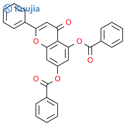4H-1-Benzopyran-4-one, 5,7-bis(benzoyloxy)-2-phenyl- structure