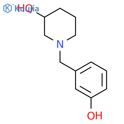 1-[(3-hydroxyphenyl)methyl]piperidin-3-ol structure