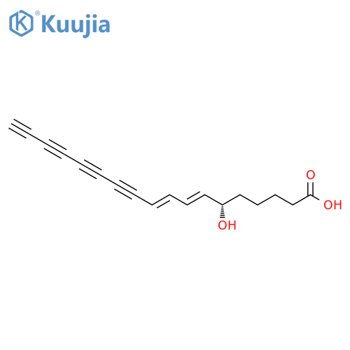 7,9-Octadecadiene-11,13,15,17-tetraynoicacid, 6-hydroxy-, (7E,9E)- structure